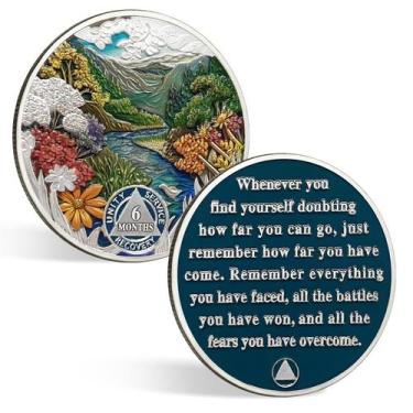 Imagem de Sobriety Coin CHURYUML 6 meses Sobriety Chip AA Recovery