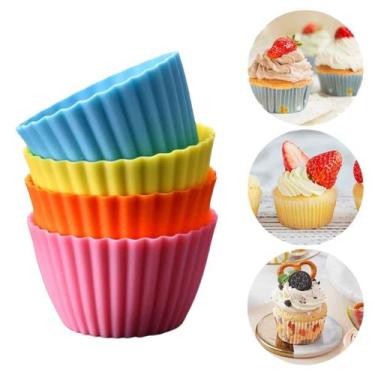 Imagem de Forma Cupcake Antiaderente com 12 Forminhas Silicone Mini Forma Silico