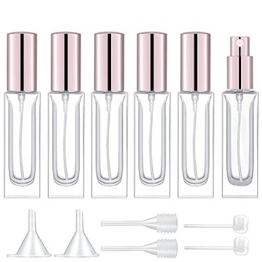 Imagem de Lil Ray Frasco atomizador de perfume de 30 ml, frasco de fragrância portátil, frasco de spray de vidro recarregável para perfume, colônia, água e álcool (6 peças, rosa)