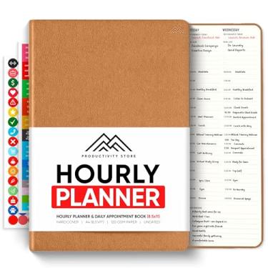Imagem de Hourly PRO – Agenda diária diária tamanho A4 de 21,5 x 28 cm e diário de gratidão com agenda diária e agenda – aumente a produtividade, gerenciamento de tempo e alcance seus objetivos – Sem data