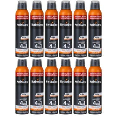 Imagem de Kit 12 Desodorante Masculino Herbíssimo Dark Silver 150Ml - Dana - Dan