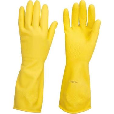 Imagem de Luva Látex M Amarela Com Forro Ca17165 Vonder