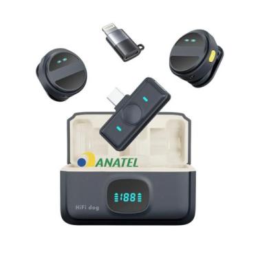 Imagem de Microfone Lapela Sem Fio Compativel com iPhone E Samsung Hifi Dog 2LC 