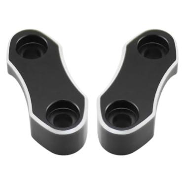 Imagem de BYYINGSUS Kits de braçadeira superior para guidão de motocicleta compatíveis com Sportster 883 Softail Dyna Street Bob FXD Wide Glide Night Train Low Rider (preto e prata)