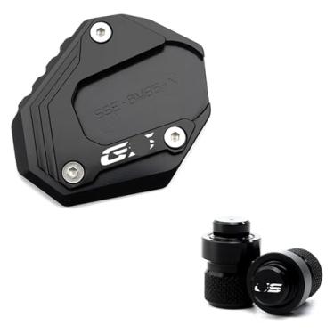 Imagem de Válvula de pneu para motocicleta com suporte lateral CNC compatível com F850GS F750GS F 750 850 GS Adventure 2018-2021 2022 (1 conjunto preto)