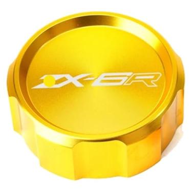 Imagem de Tampa do reservatório de fluido de freio dianteiro traseiro e tampa de enchimento de óleo do motor compatível com ZX6R ZX-6R ZX636 (1 peça 50 mm dourada)