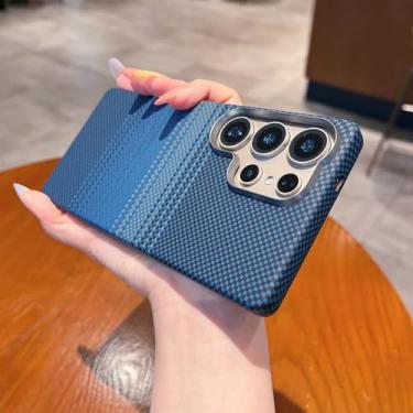 Imagem de Capa magnética para celular Samsung Galaxy S25 S24 S23 Ultra Slim, capa protetora de fibra de carbono, azul YS, para Galaxy S23 Ultra