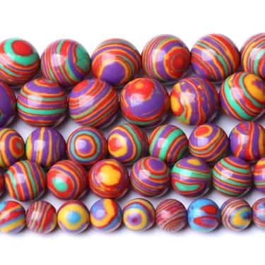 Imagem de 180 peças 4 mm pedra natural pintada roxo pavão turquesa contas para fazer joias contas redondas soltas DIY pulseira colar 2 fios 81 cm