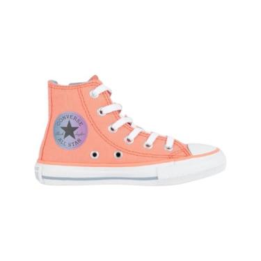 Imagem de Tênis Converse All Star Infantil Hi - Cano Médio, Original, Confortável, Ideal para o dia a dia, Estilo Clássico (Laranja/Cinza, BR, Criança de 9 a 12 anos, Numérico, 32)