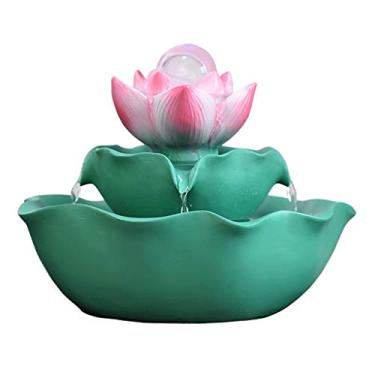 Imagem de Mesa de fonte, cascata, decoração interna, fonte, resina, lótus, fonte, bola de transferência, circulação, água, peixes, lago, fonte, mesa, decoração para casa, escritório, decoração, presente, mesa