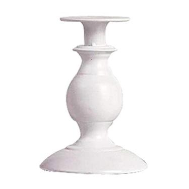 Imagem de Castiçal de mesa de ferro forjado preto e branco de cabeça única castiçal decoração de casamento castiçal castiçal (tamanho: latão) ()