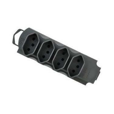 Imagem de Tomada em barra quadrupla 10/20a p/ extensão 2p+t preto - MECATOOL