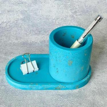 Imagem de Porta Canetas e bandeja decorativa de cimento. - THE VELAS E AROMAS PI