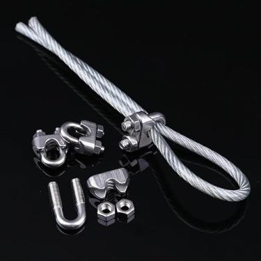 Imagem de 1 braçadeira de aço inoxidável M3 prendedor de cabo em forma de U clipes de fixação de corda de fio com furos de parafuso ajustáveis 1,8 * 2,1 cm