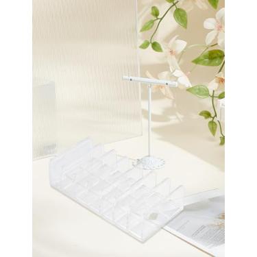 Imagem de 1 suporte de sombra de plástico, organizador de maquiagem de paleta de sombras retangular transparente, acessórios de armazenamento de cosméticos para papel e dinheiro, 17 x 8,4 x 4,3 cm