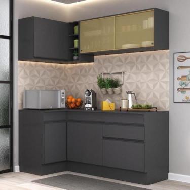 Imagem de Armário De Cozinha Compacta De Canto Preto - MULTIMOVEIS