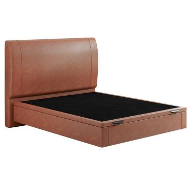 Imagem de Cama Casal Baú Flutuante Com Cabeceira 140cm Spazio S04 Couríssimo Telha - Lyam Decor