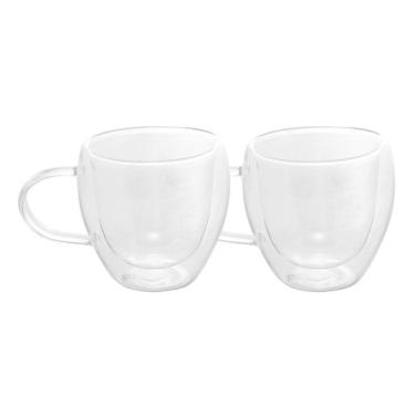 Imagem de Conjunto De Xícaras Para Chá 250ml Vidro Duplo 2 Peças Modern Lyor