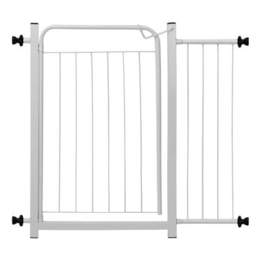 Imagem de Cercado Grade Segurança Bebê Cão Criança Portão Pet Dog Cercado Aço Carbono 89 à 94cm Com Extensor 20cm Branco - Itagold