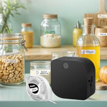 Imagem de Impressora de etiquetas de transferência térmica P12 com fita, máquina etiquetadora portátil Bluetooth para casa, armazenamento de organização, escritório, criação rápida e impressão de etiqueta