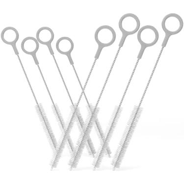 Imagem de Buenalife Conjunto de 8 escovas de limpeza resistentes, limpadores de canudo extralongos para canudos reutilizáveis de metal e plástico, para limpar pequenos espaços, copos com bico, garrafas de água