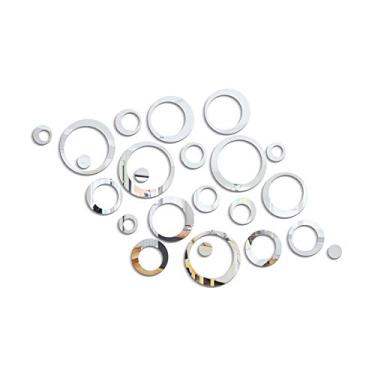 Imagem de Combinação de Espelhos DIY Adesivos Parede Espelho Acrílico 3D Removíveis Decoração para Casa Artística Fundo TV Sofá Janela Porta Armário Banheiro Quarto Escritório - Decalques Decorativos Leves Segu