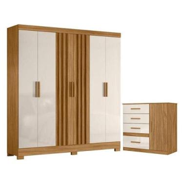 Imagem de Guarda Roupa Casal Valença E Cômoda Vênus Freijó Off White - Moval - M