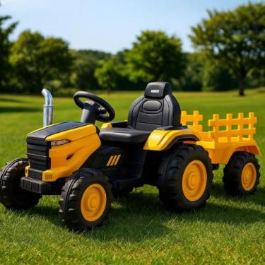 Imagem de Trator Elétrico Infantil 12v Caçamba Controle Remoto Luz e Musica - Br