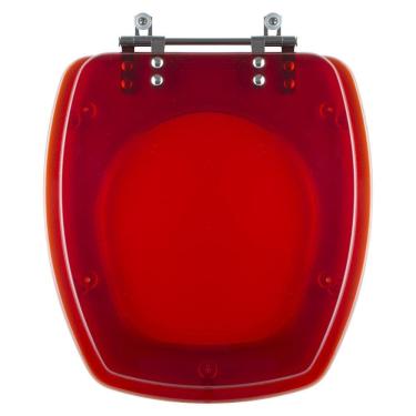 Imagem de Assento Sanitário Poliester Thema Vermelho Transparente Para Vaso Incepa
