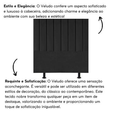 Imagem de Cabeceira Estofada Cama King 195 Cm Esther Veludo E Frame Cor:preto
