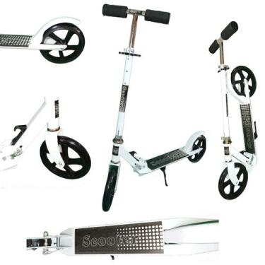 Imagem de Patinete Crianças Jovens e Adultos Ajustável Branco 100Kg - Analu Kids