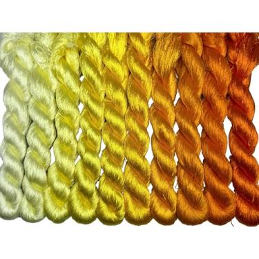 Imagem de RUSHIGUAN 100% pura natureza amoreira fio de seda acessório de joias flores artificiais ponto cruz bordado fio diy kits de costura 10 cores gradientes 110 m cada (8)