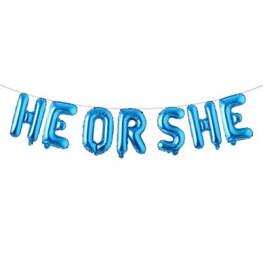 Imagem de Gender Reveal Balloons Christmas He or She Baking Party Decoration Boy or Girl Baby Shower Decoration Supplies Favors Photobooth Props (HE OR SHE Blue)