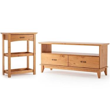 Imagem de Rack Para Tv De Até 55" E Aparador Para Sala 100% Madeira Lisboa Carvalho