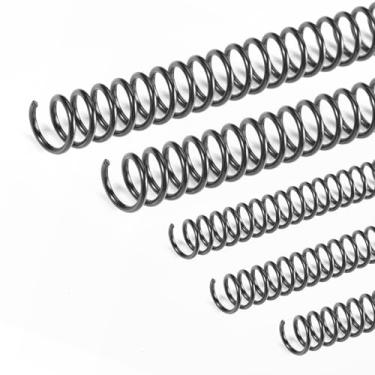 Imagem de Binditek Bobinas de encadernação em espiral de plástico, pacote com 200, 6 mm (1/10.2 cm) e 8 mm (5/40.6 cm), passo 4:1, preto, para tamanho carta, 48 laços, 100 pacotes de cada tamanho, para