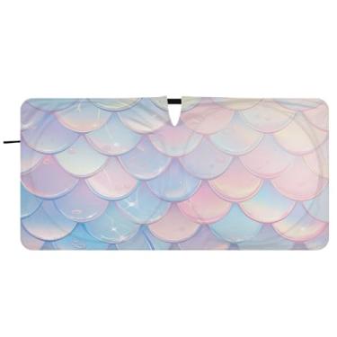 Imagem de Blueangle Sereia Balanças Para-brisas Guarda-sol - 149.9 cm x 76.2 cm Dobrável Carro Frontal Para-sol Blocos Raios UV Viseira de Sol (806)