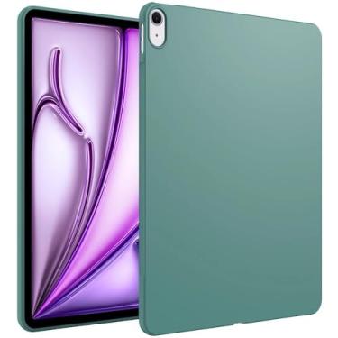 Imagem de ULXITEYU Capa para iPad Air de 13 polegadas (M3/M2-2025/2024), fina e leve, macia, à prova de choque, fina para tablet, verde militar