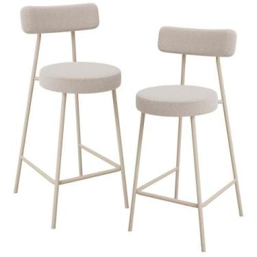 Imagem de Kit 02 Banquetas Baixa Cozinha Sala Jantar Bancada Milão Arena L02 Bou