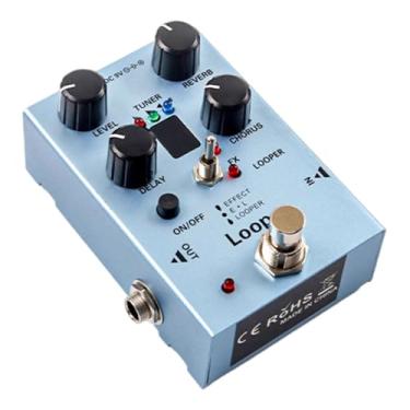 Imagem de Dynwave Pedal multiefeitos para guitarra com looper de gravação, efeitos de delay, chorus, reverb e afinador.