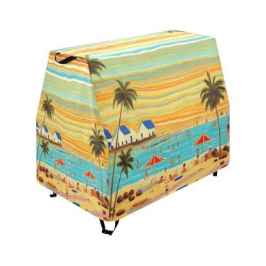 Imagem de Qilmy Beach Sunset Kids Water Table Cover, Duty Waterproof Patio Table Covers for Outdoor Toddler Splash Tables, UV Resistant & Dustproof Play Table Protector, Cover Only