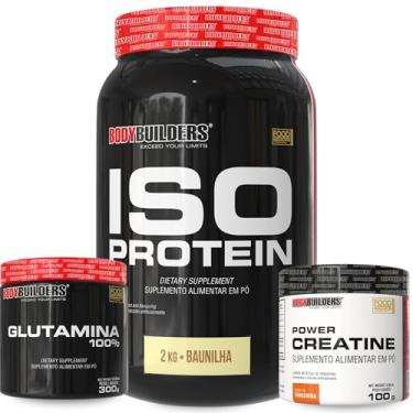 Imagem de KIT Iso Protein 2kg + Power Creatina 100g + Power Glutamina - Bodybuilders Sabor Baunilha