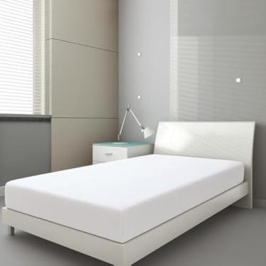 Imagem de Capa protetora de colchao solteiro para box, totalmente branca, protetor.