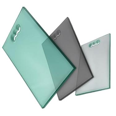 Imagem de Tábua de corte de carne/churrasco vidro higiênicas 40x25CM(VERDE)