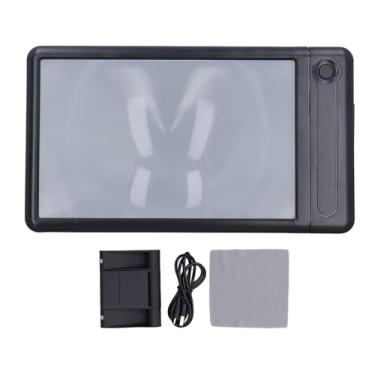 Imagem de Lupa de leitura SIWOTED 5X com suporte 43 LED Lupa retangular de página inteira de 3 brilhos para impressão de gravura