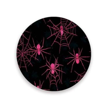 Imagem de JUZIHAI Conjunto de 4 porta-copos de teia de aranha de Halloween, porta-copos redondos de pedra de cerâmica absorvente de 9 cm com base de cortiça, tapete de proteção de mesa para cozinha, bar