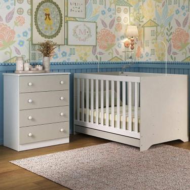 Imagem de Berço Americano 3 em 1 com Cômoda 4 Gavetas Encanto Multimóveis MP4687