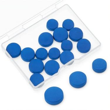 Imagem de ElevateTech 15 peças de pontas de taco de bilhar para taco de sinuca kit de reparo de substituição para tacos de mesa de sinuca com caixa de armazenamento azul 10 12 13 mm