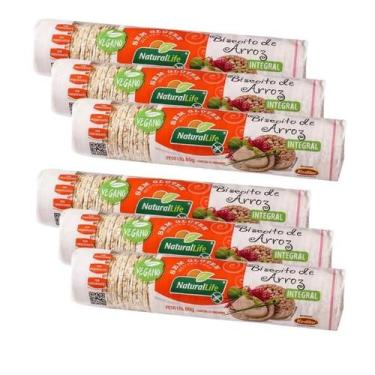 Imagem de Mini Biscoito de Arroz Integral Natural Life - Pacote com 6 Unidades d