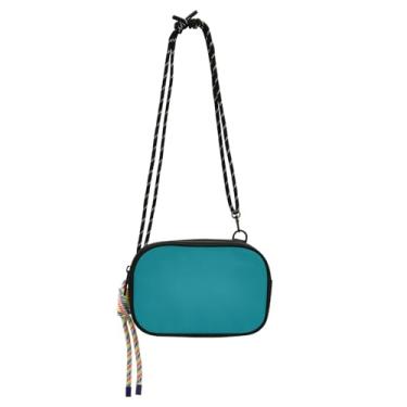 Imagem de ODAWA Bolsa transversal masculina de alça longa Pansy com bolso com zíper e alça ajustável bolsa de viagem para mulheres, Azul pavão, One Size