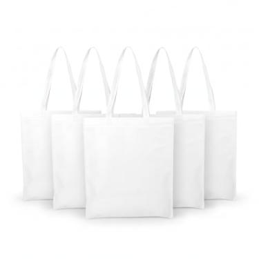 Imagem de Sacola Reutilizável TNT 100gr, Vermelho e Verde, 41x37cm com Alça 30cm, Material Não Tecido (5, Branco)